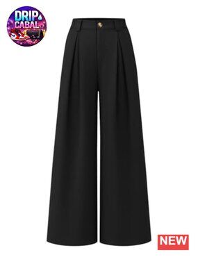 High Waisted Wide Leg Pleated Palazzo Pants for Women Dressy Work Trousers